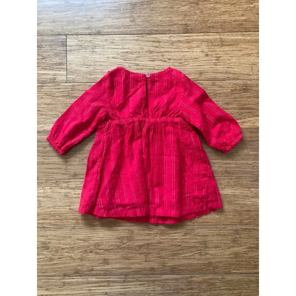 Old Navy Baby Girl Red Pullover Dress, Size 3-6M